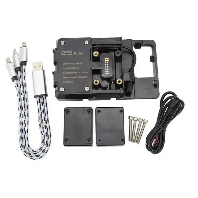 KTM 990 Adventure phone holder kit including components like cables and connectors.