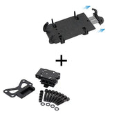 KTM 990 Adventure phone holder parts and mounting kit with a black phone mount and screws.