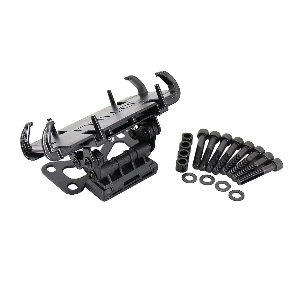 KTM 990 Adventure phone holder with mounting hardware and bolts for secure phone attachment
