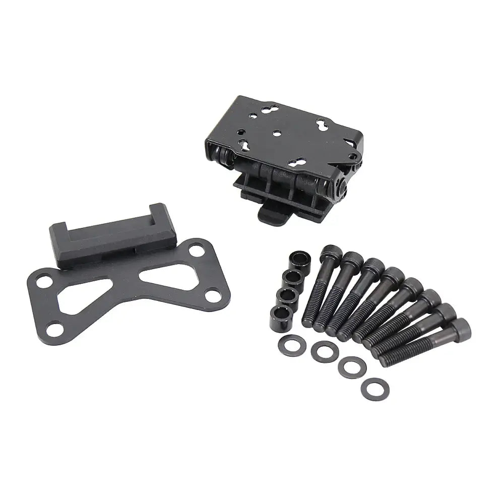 KTM 990 Adventure phone holder mounting kit with bracket, bolts, and washers for secure installation.