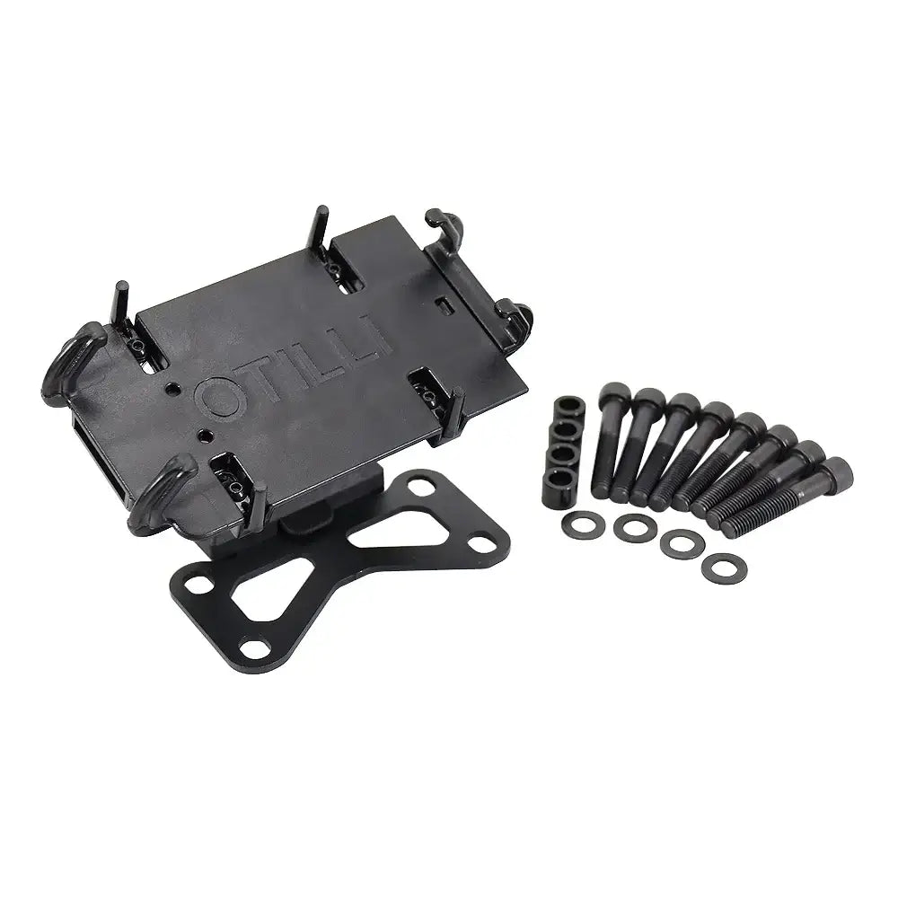 KTM 990 Adventure phone holder with mounting hardware including bolts and washers.