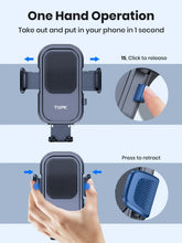 TOPK Puhelinteline Autoon - Voimakas Imukoukku Kojelaudalle one hand operation for easy phone access.