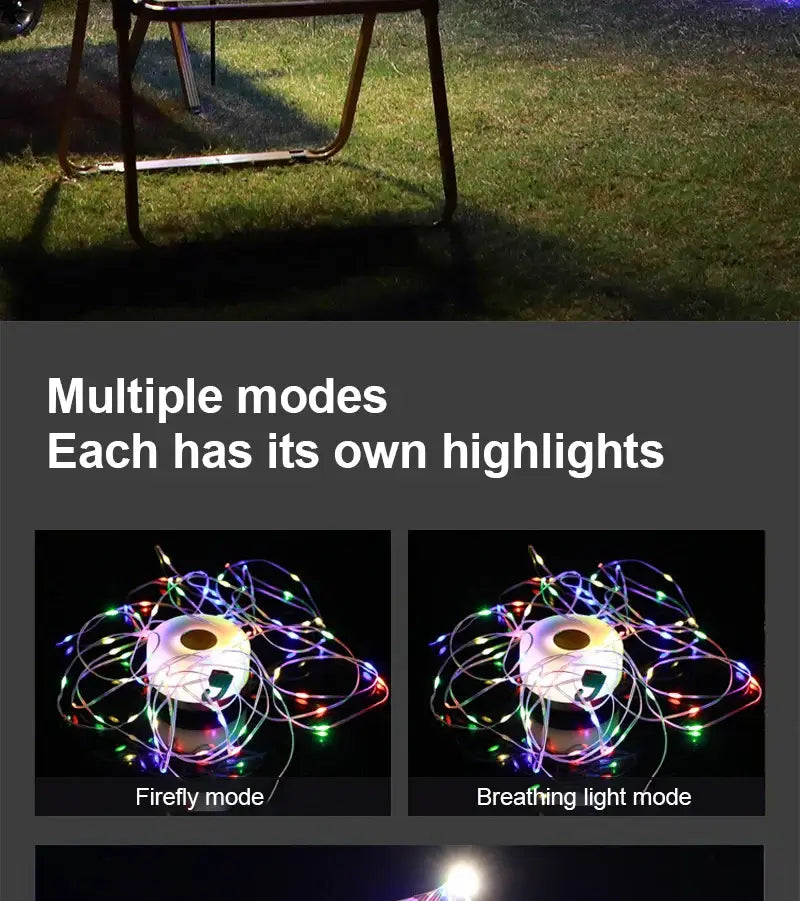 LED Valonauha Campingiin - Värikäs Juhlavalo Telttaan