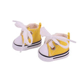 Labubu doll clothes 17cm yellow sneakers for 17cm doll, stylish and casual footwear.