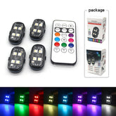 LED Sisustusvalo Autoon - Kaukosäädin Värinvaihto