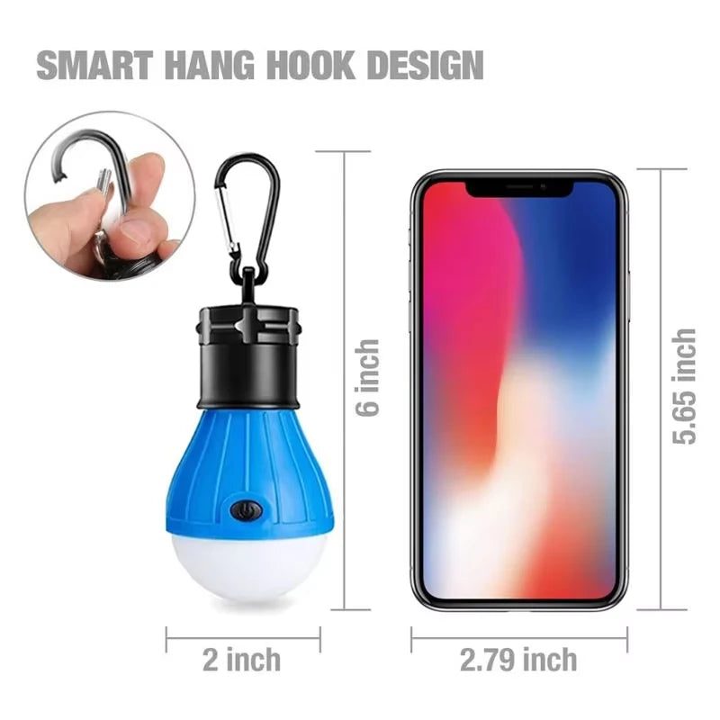 Mini LED Camping Valo - 3 Tilaa Hätälamppu Koukkuilla