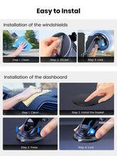 Installation guide for TOPK Puhelinteline Autoon - Voimakas Imukoukku Kojelaudalle, showing steps for windshields and dashboards.