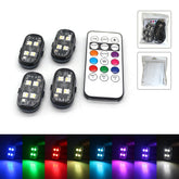 LED Sisustusvalo Autoon - Kaukosäädin Värinvaihto