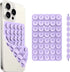 Lavender hands-free phone holder with bubble design attached to a smartphone, providing a secure grip for users.