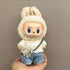 Labubu doll clothes 17cm featuring a doll in a cute bunny outfit with a cozy sweater and denim pants.