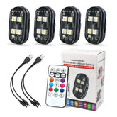 LED Sisustusvalo Autoon - Kaukosäädin Värinvaihto
