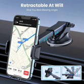 TOPK Puhelinteline Autoon - Voimakas Imukoukku Kojelaudalle with phone navigation display
