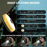 Camping Valonauha 2-in-1 - Vedenpitävä USB LED Vacamm