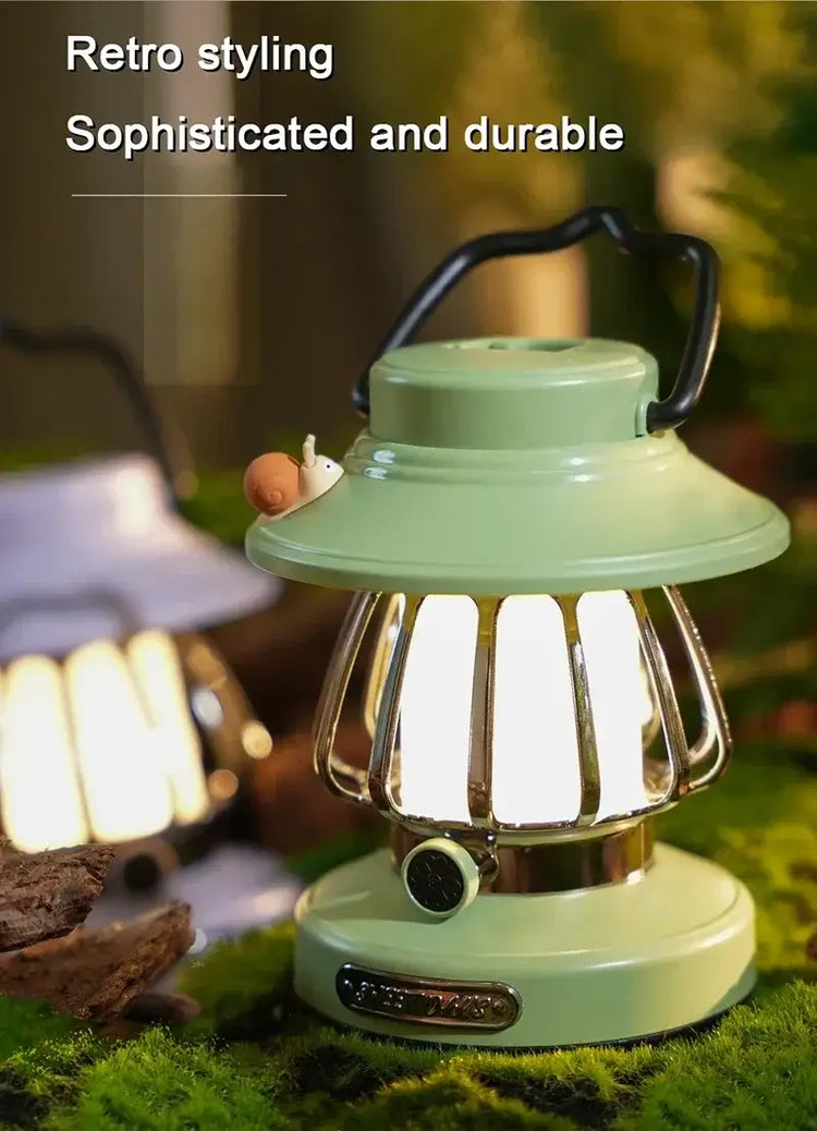 Camping Yövalo USB-C - 3 Väriä Himmennettävä Retro LED