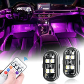 LED Sisustusvalo Autoon - Kaukosäädin Värinvaihto