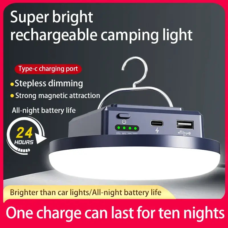 LED Camping Lyhty - 4 Valaistustilaa Magneetti