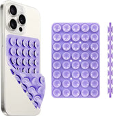 hands-free phone holder with purple suction cups for secure grip and easy phone access