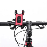 Pyörän Puhelinteline 360 Säädettävä GPS Tuki attached to a bicycle handlebar for secure phone mount.