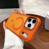 Magneettinen puhelinkuori iPhone - Monivärinen suoja, oranssi väritys, moderni ja leikkisä muotoilu.