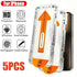 8K screen protector for iPhone featuring HD clarity, shatterproof durability, and 5-pack design for enhanced protection.