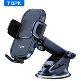 TOPK Puhelinteline Autoon - Voimakas Imukoukku Kojelaudalle car phone mount with strong suction cup.
