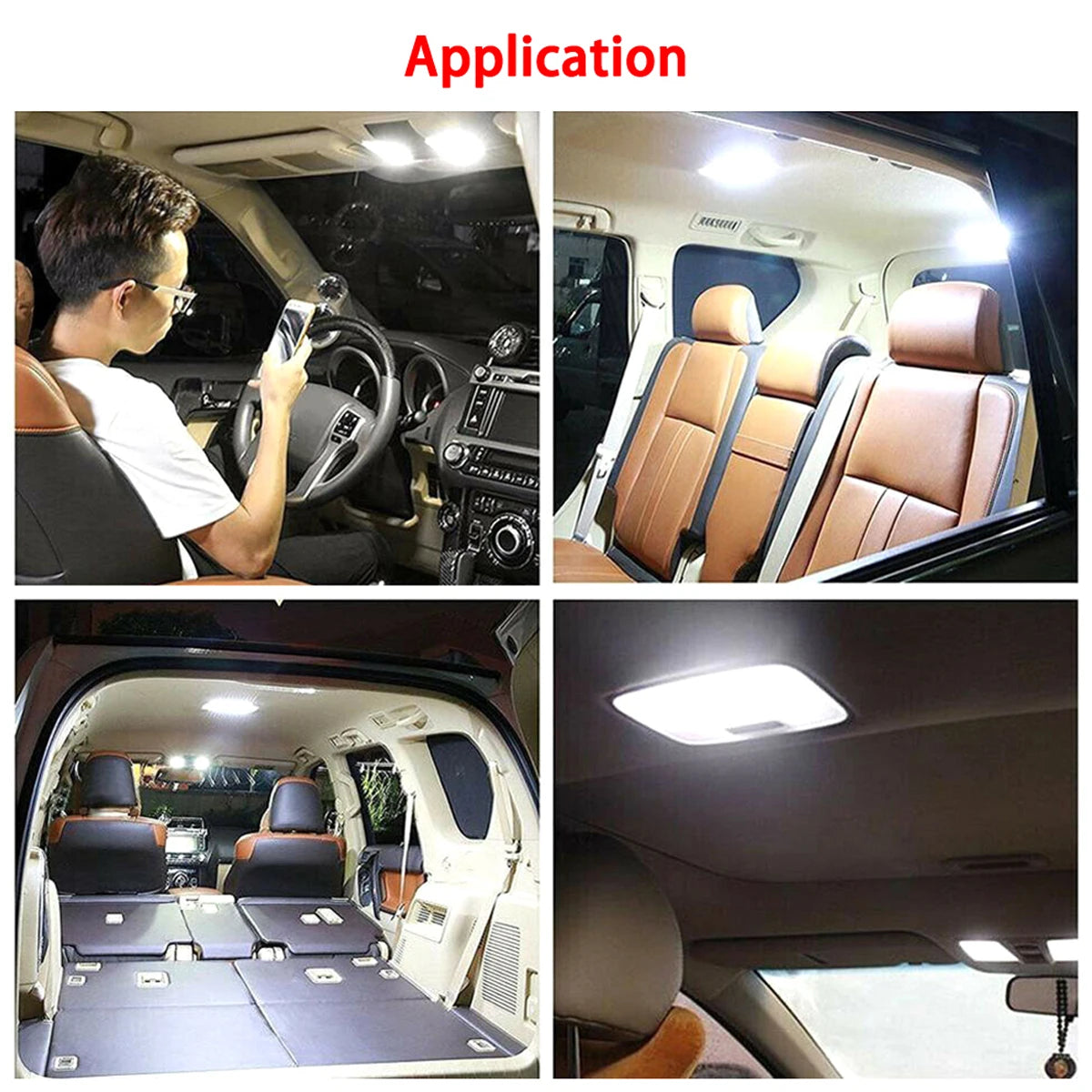 Auton Kattovalo 12V 36 LED - Valkoinen Lukuvalo OnOff