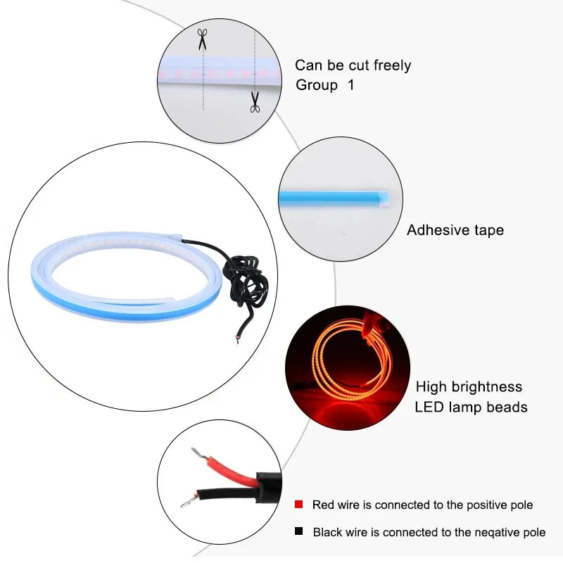 150cm LED Päiväajovalo DRL - Konepellin Koristevalo 12V