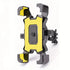 Pyörän Puhelinteline 360 Säädettävä GPS Tuki with yellow accents and adjustable grip for secure phone mounting.