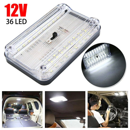Auton Kattovalo 12V 36 LED - Valkoinen Lukuvalo OnOff