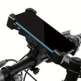 Pyörän Puhelinteline 360 Säädettävä GPS Tuki for securely holding a smartphone on a bicycle handlebar.