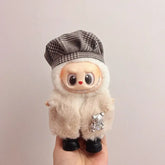 Adorable Labubu doll dressed in warm outfit with a hat, featuring the stylish Labubu doll clothes 17cm.