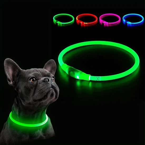 LED Fiber Optic Dog Collar – USB Rechargeable
