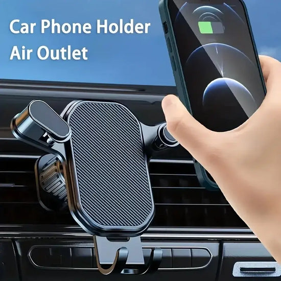 Car vent phone holder securely holding a smartphone in a vehicle&